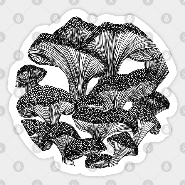 Oyster Mushrooms Sticker by Ava Ray Doodles
